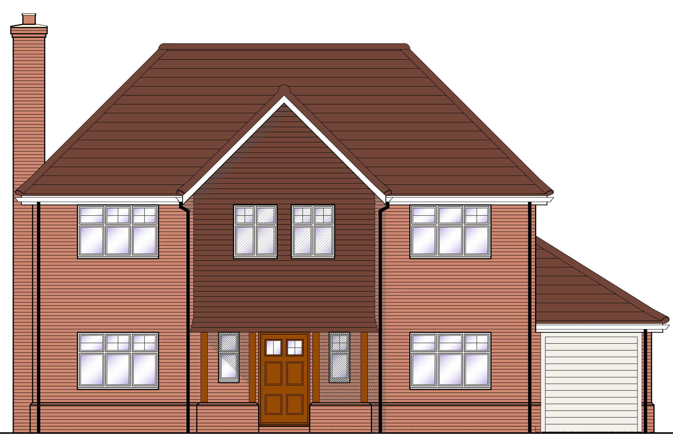 Front Elevation Plan of Oak View